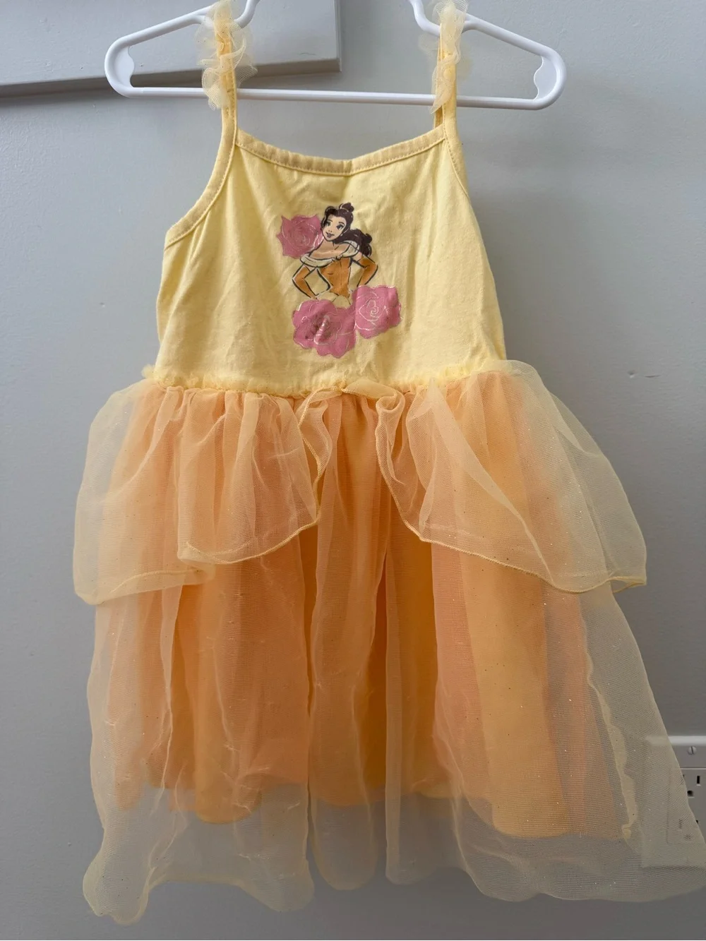 Disney Yellow Belle Dress with Pink Rose Detail